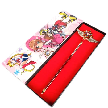 Anime Cardcaptor Sakura Star Moon Hůlka Zinkové Slitiny Prop Cosplay Zbraň Nastavitelný Gold Kreslený Obrázek Model Halloween Dárek 52cm