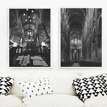 Paříž, Město, Budovy, Krajiny, Nástěnné Umění Malířské Plátno Nordic Plakáty A Tisky V Černé, Bílé Nástěnné Obrázky Pro Obývací Pokoj Dekor
