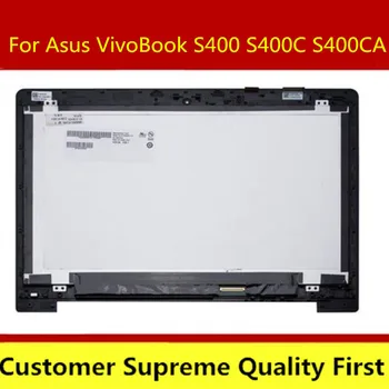 LCD Touch Screen Digitizér Montáž s Rámečkem Opravy Notebooku Pro Asus VivoBook S400 S400C S400CA 1366*768