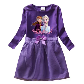 Disney Frozen Elsa Dívky Šaty dětské Dlouhý Rukáv Anna Elsa, Princezna Šaty Dívky Cartoon Vánoční Zmrazené Děti Oblečení