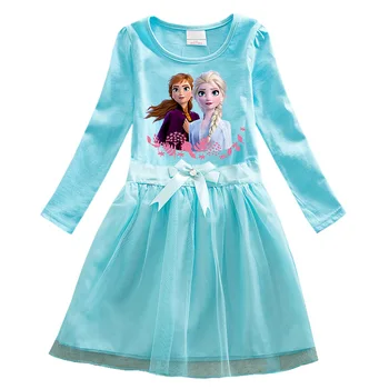 Disney Frozen Elsa Dívky Šaty dětské Dlouhý Rukáv Anna Elsa, Princezna Šaty Dívky Cartoon Vánoční Zmrazené Děti Oblečení