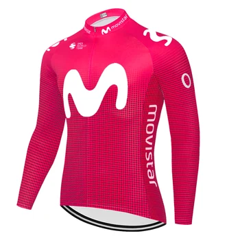 2020 týmu movistar cyklistický dres dlouhý rukáv letní jarní camiseta ciclismo Cyklistické Tričko quick dry jersey ciclismo hombre