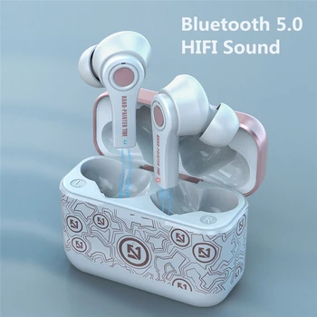 TWS Bezdrátové Bluetooth 5.0 Sluchátka S Mikrofonem Nabíjecí Box In-Ear Sluchátka Stereo Sport Pop-Up Graffiti Sluchátka Pro Android