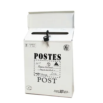 Velké Písmeno poštovní schránky Retro Nástěnné s klíčovými Kovové Schránky vintage kbelík plechový Noviny, krabice, schránka domácí Dekoraci