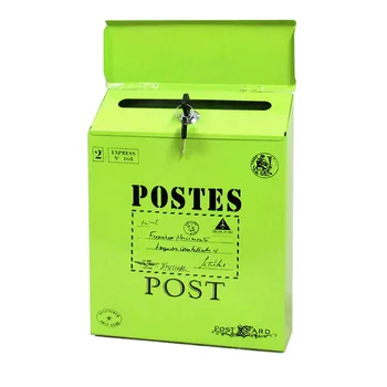 Velké Písmeno poštovní schránky Retro Nástěnné s klíčovými Kovové Schránky vintage kbelík plechový Noviny, krabice, schránka domácí Dekoraci