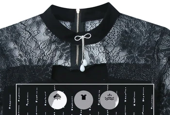 Jarní korejské Oblečení T-shirt Módní Sexy Hollow Out Diamanty Krajky Ženy Topy Ropa Mujer Dna Shirt Tees Roku 2020 Nové T03110