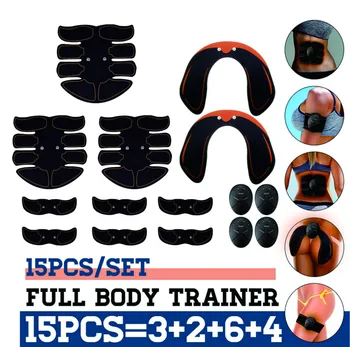 15PCS/Set Integrované Fitness Vybavení Sval Břišní Trenér Chytrý Svalové ABS Hip Břišní Svalové Stimulátor Masáž