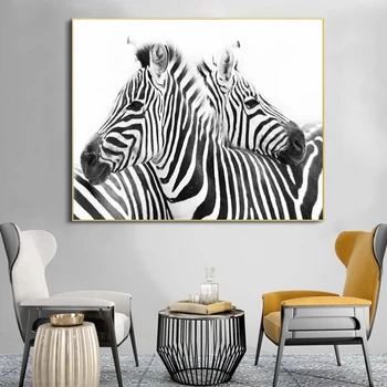 Černá a Bílá Linie Zvířat Plátno Obrazy Abstraktní Zebra Plakáty a Tisky Umění Zdi Obraz pro Obývací Pokoj Domácí Dekoraci