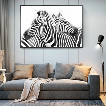 Černá a Bílá Linie Zvířat Plátno Obrazy Abstraktní Zebra Plakáty a Tisky Umění Zdi Obraz pro Obývací Pokoj Domácí Dekoraci