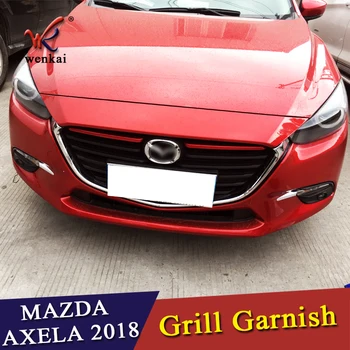 Pro Mazda 3 Axela BM 2017 2018 Přední Chladiče Ok Mřížky Grilu Pokrýt Střihu Insert Lití Obloha Stráž Car Styling