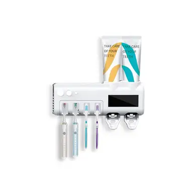 Zdi připojené Kartáček Držák zubní Pasty Squeezer Pro Wc Šedá Automatický Dávkovač Koupelnové Doplňky UV Světlo Sterilizátor