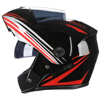 DAYU NEW DOT Motocyklová přilba Flip-Up Modulární Dual lens Závodní motokrosové helmy Bezpečné přilby Casco capacete helmice, cascos para