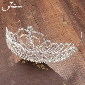 Princezna Crystal Drahokamu Vlasy Šperky Královna Korun 15. Narozeniny, Výročí Svatby, Párty, Ples, Dívky, Svatební Čelenky Čelenka