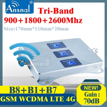 4G Mobilní Zesilovač 900 2100 2600Mhz Tri-Band Mobilní Zesilovač Signálu GSM Repeater 2g 3g 4g Mobilní Zesilovače Signálu GSM, UMTS, LTE