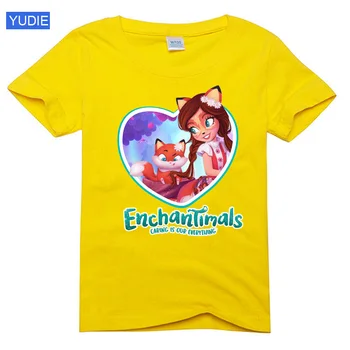 Roztomilé trička pro dívky Enchantimals T Košile Módní Batole, Dítě 2020 Letní Oblečení Děti Oblečení Děti Kostým Batole Top