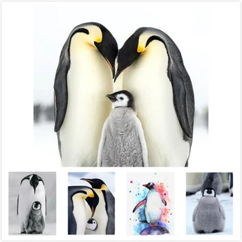 YI SVĚTLÉ Plné Náměstí Diamond Malování DIY Roztomilé Tučňáky Diamond Mozaika Zvířat Vyšívání Obrázek Kamínky Domova