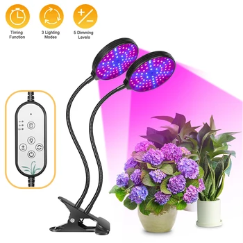 LED Grow Světlo, Full Spectrum E27 objímka Klip-Fyto Lampy 78 led 45w/30w/15w pro Pokojové Rostliny, Květiny Růst