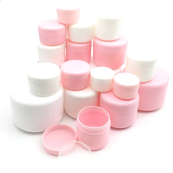 100ks Cestování Krém na Obličej, Krém Kosmetické Kontejner 10g Plastové Prázdné Make-up Jar Pot Plnitelné lahve Bílého