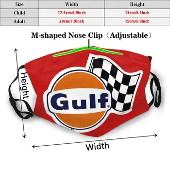 Vintage Gulf Racing Vtipným Potiskem Opakovaně Použitelný Filtrační Maska Na Obličej Vintage Zálivu Závodní Šachovnicovou Vlajkou 500 Isle Of Man, Aut, Motocyklů