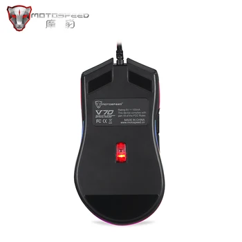 Původní Motospeed V70 Optické Drátové Herní Myš PMW3360 12000 DPI myš, RGB LED Podsvícení Myši PMW6400 DPI pro Počítačové hráče