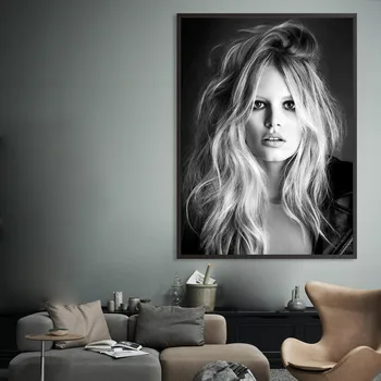 Brigitte Bardot francouzský Módní Plakát Plátno Skandinávské Černé a Bílé Fotografie Modelu Vintage Obrázek Wall Art Home Dekor