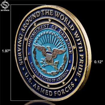 5KUSŮ Hrdý Vojenské Rodiny Armáda, Námořnictvo, USMC USAF USCG působících Po celém Světě S Hrdostí Ministerstvo Obrany Sběratelské Mince
