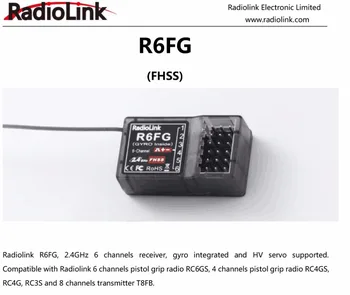 RadioLink R6FG Přijímač R4EH-G Upgrade 6 Kanálový Přijímač Obsahující Funkce Gyroskop
