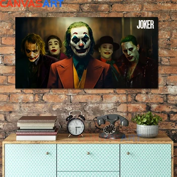 Plátno Umění Nejnovější DC Joker Filmový Plakát Joker Původ Filmu Nástěnné Obrázky pro Obývací Pokoj Plátno Malířské Plátno, Rámováno