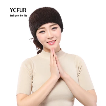 YCFUR Ženy Hairband Čelenka Zimní Elastické Pletené Originální Mink Šátky pro Ženy Krku Teplejší Prsten Šátek Ženy