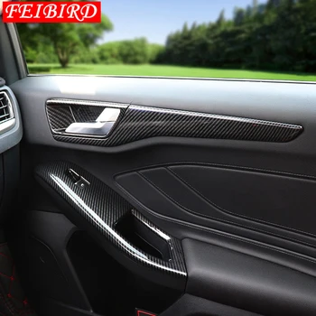 Uhlíkových Vláken Interiérové Lišty Pro Ford Focus 2019 ABS Vnitřní Dveře, Loketní opěrka, Okna, Výtah Tlačítko Kryt Čalounění