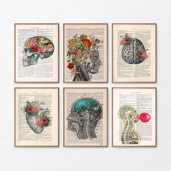 Anatomie Umění Lidského Srdce, Mozku, Plic, Nástěnné Umění Malířské Plátno Nordic Plakáty A Tisky, Obrazy Na Stěnu Dekor Pro Lékaře Úřadu