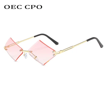 OEC CPO Módní sluneční Brýle bez Obrouček Ženy Nové Steampunk Bezrámové Sluneční Brýle Žena Vintage Gradient Brýle Muži UV400 O871