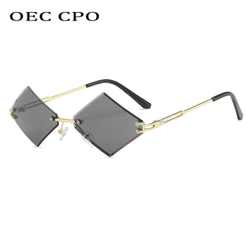 OEC CPO Módní sluneční Brýle bez Obrouček Ženy Nové Steampunk Bezrámové Sluneční Brýle Žena Vintage Gradient Brýle Muži UV400 O871