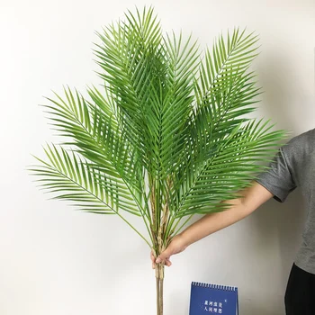 96cm 13 Hlava Velké Umělé Palmy, Tropické Rostliny Falešné Palm Leafs Plastové Monstera Strom Pro Domácí Svatební Garden Shop Dekor