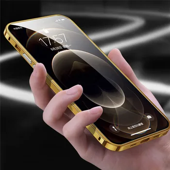 Ultra-tenký Kovový Rám Telefonu Ochranný Kryt Hliníkový Telefon Zpět Pouzdro Shell pro iPhone 12/ 12 Mini/ 12 Pro/ 12 Pro Max Telefonu