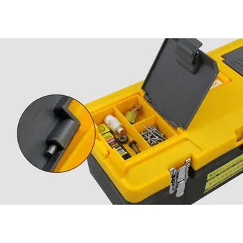 Multifunkční Double layer toolbox nerezové oceli domácnost, plastové hardware tool box s rukojetí, zásobník,prostoru