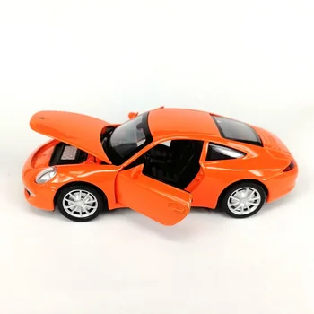 PorChe 1/32 Diecast Model Vozu Slitiny 911 (VB32063) Otevřít Dveře Oranžová Barva Vytáhnout Zpět A Návrat Energie