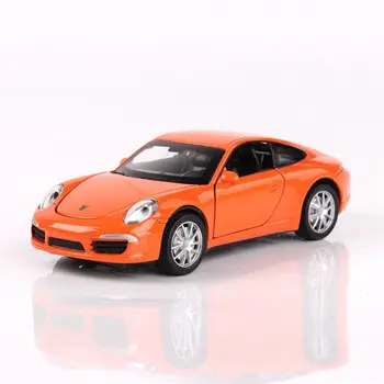 PorChe 1/32 Diecast Model Vozu Slitiny 911 (VB32063) Otevřít Dveře Oranžová Barva Vytáhnout Zpět A Návrat Energie