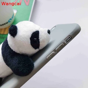 3D Roztomilé Plyšové Hračky Panda Pouzdro Pro Samsung Galaxy Note 10 Plus 9 8 5 A9 A7 2018 A5 2017 J3 2016 Candy Barva Silikonový Kryt