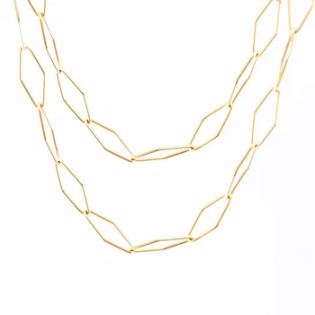 Barva stříbrná/Zlatá Nerezové Oceli Rhombus Zámek Řetěz Pro Šperky z Kovu Rolo Řetězy Po Metru Cadenas Por Metro 1M