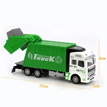Garbage Truck Hračka Tření Powered Vytáhnout zpět Slitiny Auta, Cool Odpadky Truck Hra pro Batolata, Děti