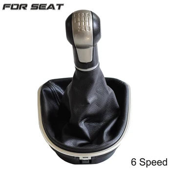 Pro Seat Altea, Leon II, Toledo III, 5 Rychlostí, 6 Rychlostí Auto Gear shift knob S Koženými Kamaše Kompletní sady Gear Shift Knob Shifter