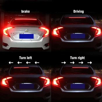 OKEEN 12V Červená Unverisal LED Auto Třetí Brzdové Světlo Flexibilní LED Vysoké Dodatečné brzdové Světlo S blinkr Běží Funkce