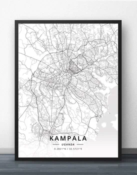 Kampala Uganda Map Plakát