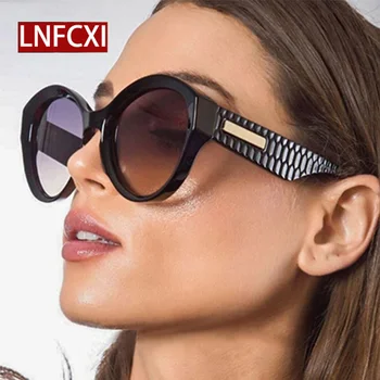 LNFCXI Retro Hadí Kůže 2020 Dámské Brýle Kočičí Oko Hadí Kulaté sluneční Brýle, Ženy, Gradient Čočky, Sluneční Brýle Odstíny