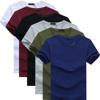 Covrlge Pánské T-shirt 2019 Letní Solidní Slim Fit Krátký Rukáv T Shirt Men O-krk Tričko Značky Tričko 3 nebo 6 Ks/Lot Dropshipping