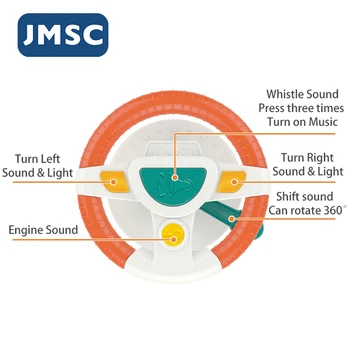 JMSC Dítě Děti Varnou Simulace Volant Hračka Jízdy Interaktivní Hudební Vzdělávací Auto Sedadlo Pro Dítě Chlapci Dívky