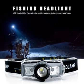 LED Světlomet Dobíjecí Světlomet LED Světlomet Nabíjení Snímače Pohybu Hlavy Svítilna Přenosná Světla pro Rybaření