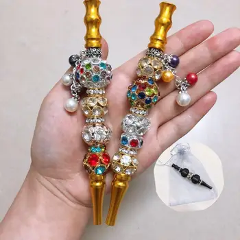 Nový design 4 Šperky koule Cool Handmade blunt, držitel Vykládané Slitiny Shisha vodní Dýmky v Ústech Tipy Náustek Tip s dárkovou tašku