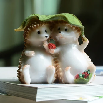 Krásné pryskyřice ježek miniaturní Figurka Miniatury řemesla svatební domácí dekoraci umění víla zahrada simulace zvířat dárky